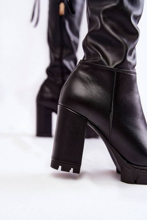 Leather Boots On The Platform Lewski Shoes Black