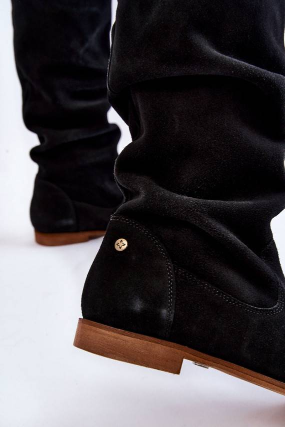 Women's Suede Knee Boots Maciejka 05790-01 Black