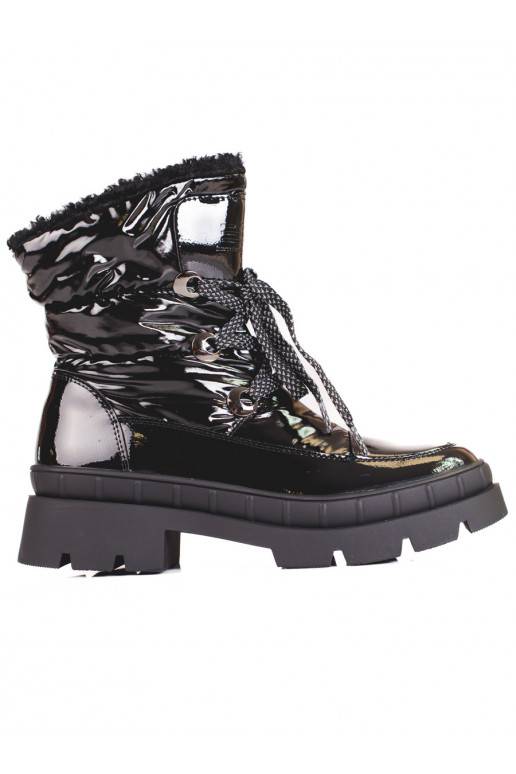 black Women's snow boots with fur Shelovet