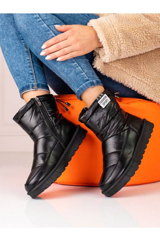 Women's snow boots Potocki z niską cholewką black