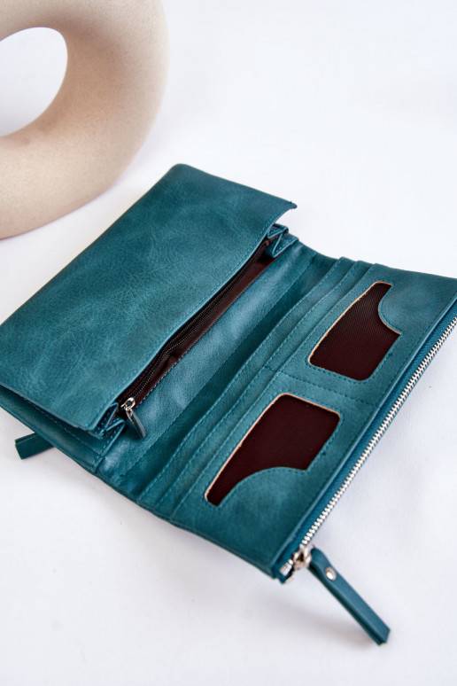 Women's Large Magnet Wallet Green Connes