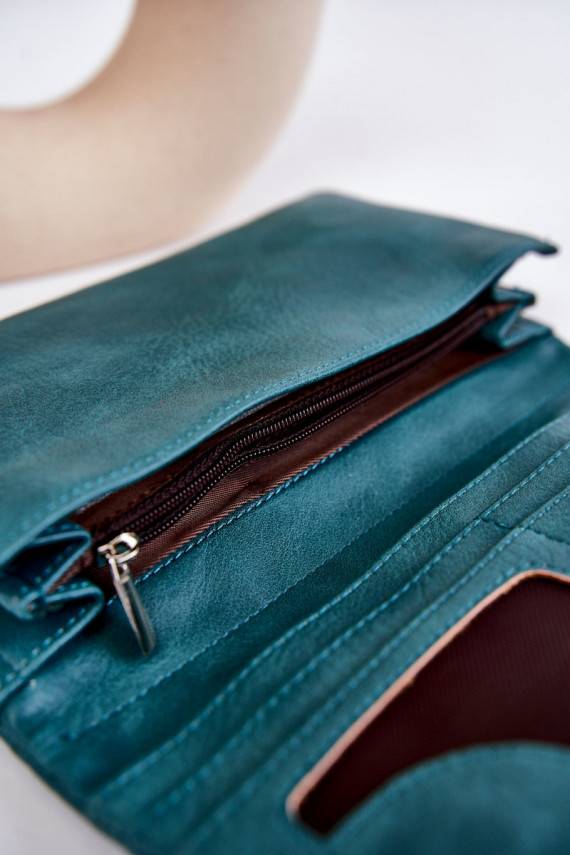 Women's Large Magnet Wallet Green Connes