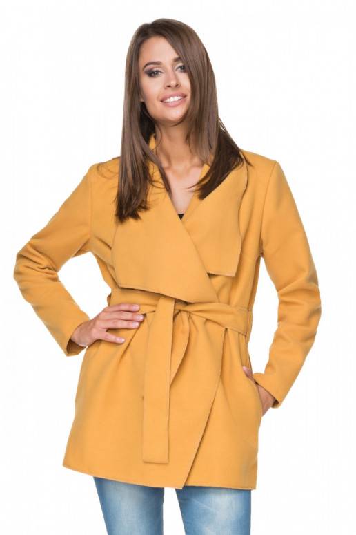 Geltonos spalvos moteriškas paltas...