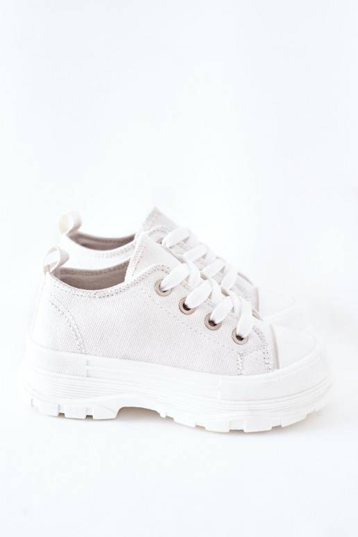 Children's Sneakers On A Platform White Travel Time Children's Sneakers On A Platform White Travel Time
