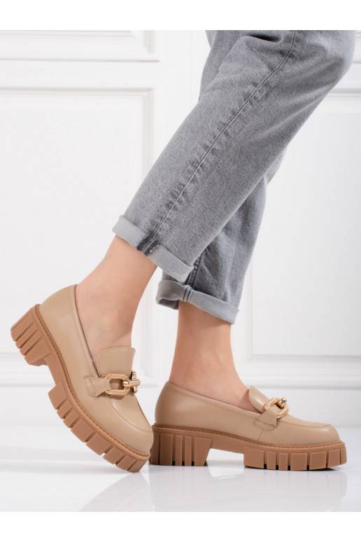 beige Women's boots with platform Shelovet