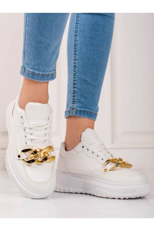 White color Sneakers model shoes  Shelovet