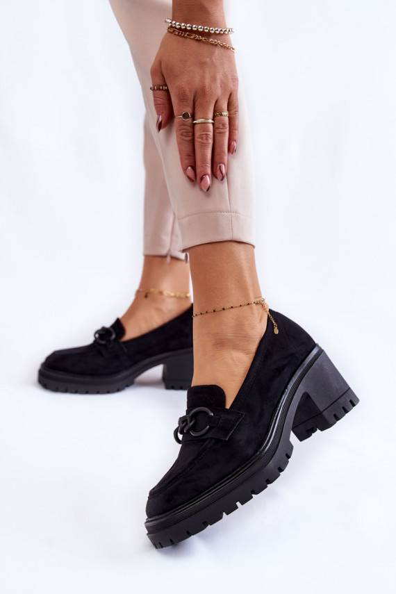 Women's Suede High Heels Black Sanya