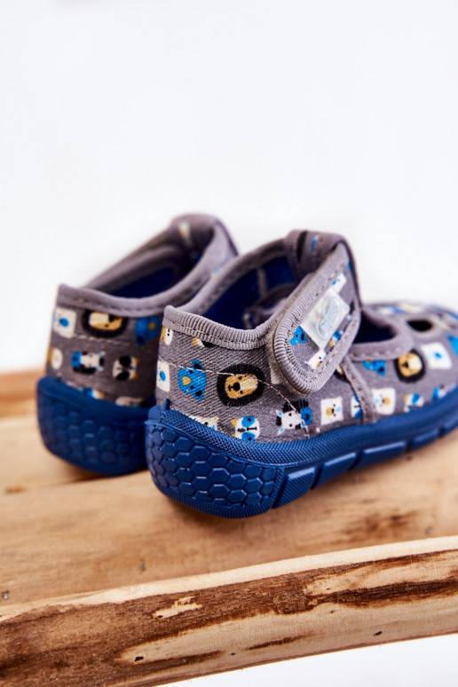 Shoes Slippers Befado Animals 533P020 Grey