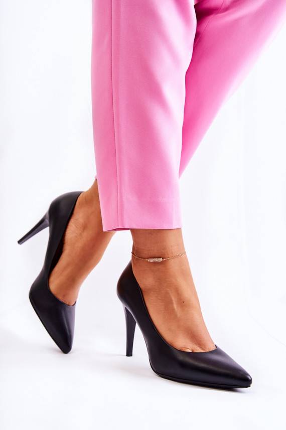 Classic Leather Stilettos Black Magically 