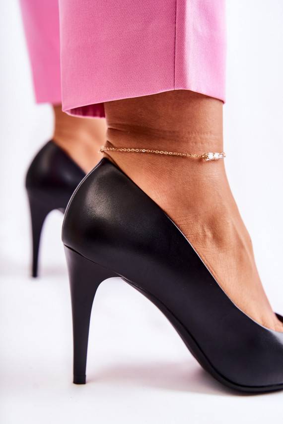 Classic Leather Stilettos Black Magically 