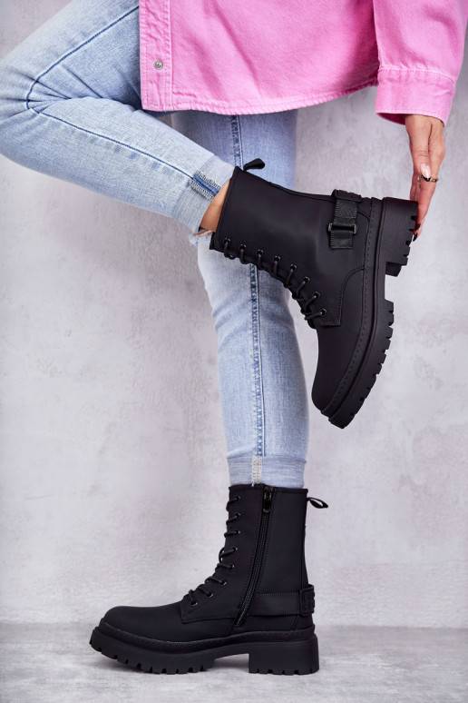Women's Warm Boots With Zipper Black Fabiola Women's Warm Boots With Zipper Black Fabiola