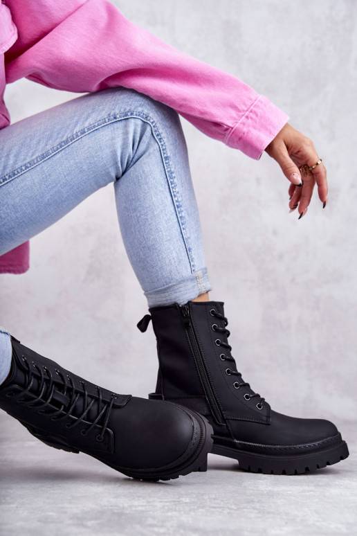 Women's Warm Boots With Zipper Black Fabiola Women's Warm Boots With Zipper Black Fabiola