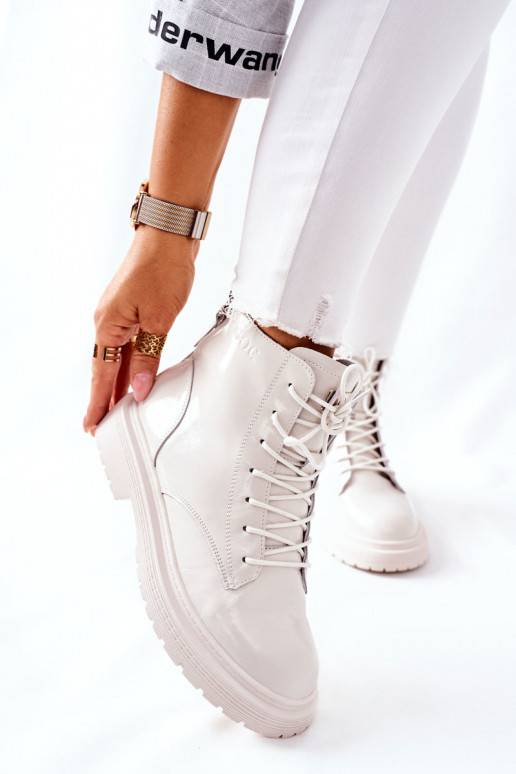 Women's Leather High Boots GOE II2N4013 White