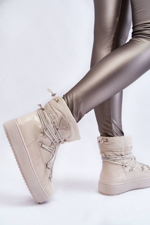 Women's Fashionable Lace-up Snow Boots Light beige Carrios Women's Fashionable Lace-up Snow Boots Light beige Carrios