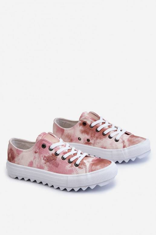 Fashionable Low Sneakers Big Star LL274044 Pink-Beige