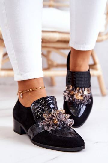 Suede Shoes With Decoration Black Davine 2