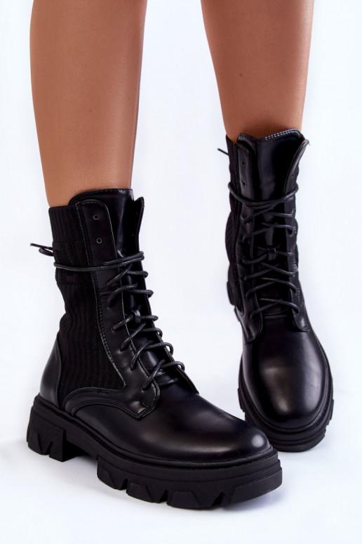 Women's Boots Lace-up Workers Black Marlissa Women's Boots Lace-up Workers Black Marlissa