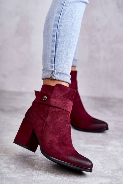 Women's Suede Booties La.Fi 260041WI-SU Red