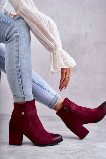 Women's Suede Booties La.Fi 260041WI-SU Red 2