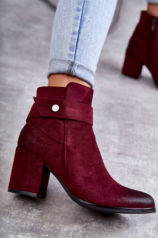 Women's Suede Booties La.Fi 260041WI-SU Red Women's Suede Booties La.Fi 260041WI-SU Red