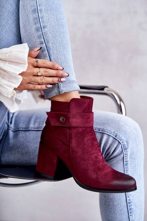 Women's Suede Booties La.Fi 260041WI-SU Red Women's Suede Booties La.Fi 260041WI-SU Red