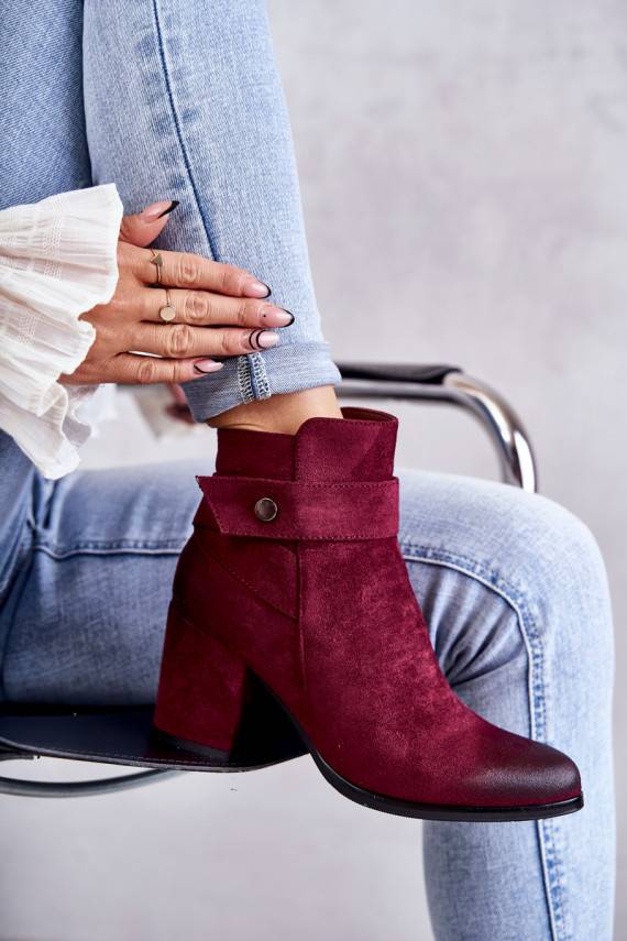 Women's Suede Booties La.Fi 260041WI-SU Red