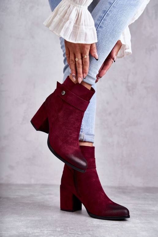 Women's Suede Booties La.Fi 260041WI-SU Red Women's Suede Booties La.Fi 260041WI-SU Red