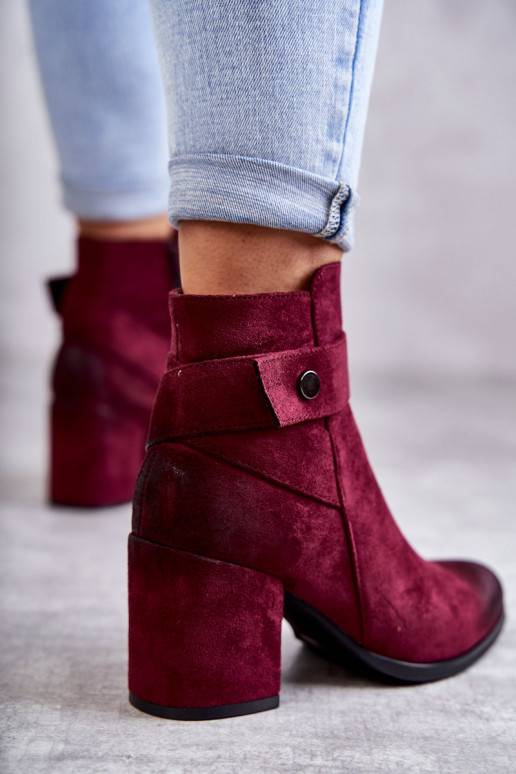 Women's Suede Booties La.Fi 260041WI-SU Red Women's Suede Booties La.Fi 260041WI-SU Red