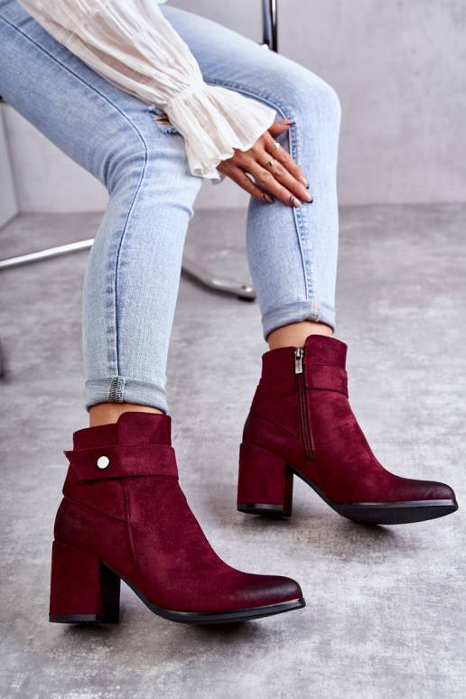 Women's Suede Booties La.Fi 260041WI-SU Red Women's Suede Booties La.Fi 260041WI-SU Red