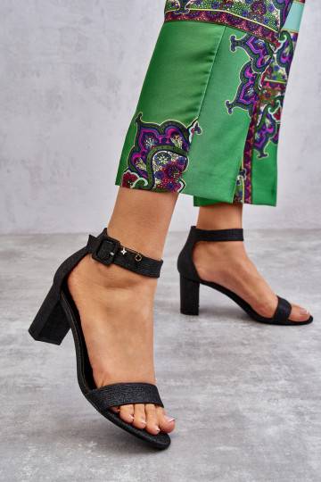Glossy Heel Sandals Black Maxim 2