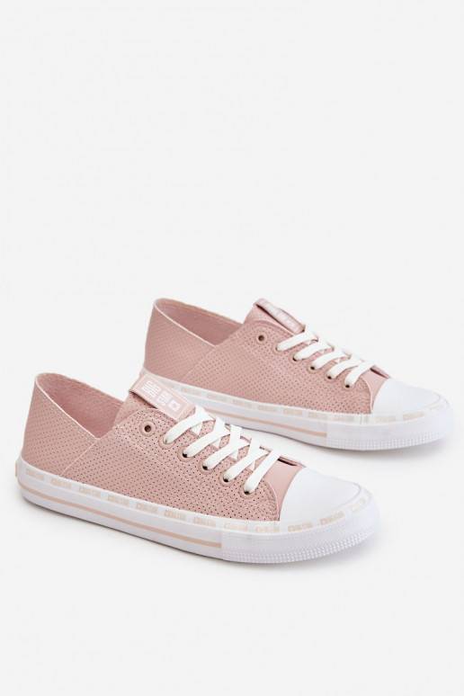 Women's Leather Low Sneakers Big Star LL274015 Pink