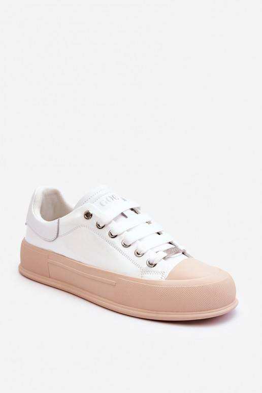 Women's Lacquered Platform Sneakers GOE LL2N4020 White