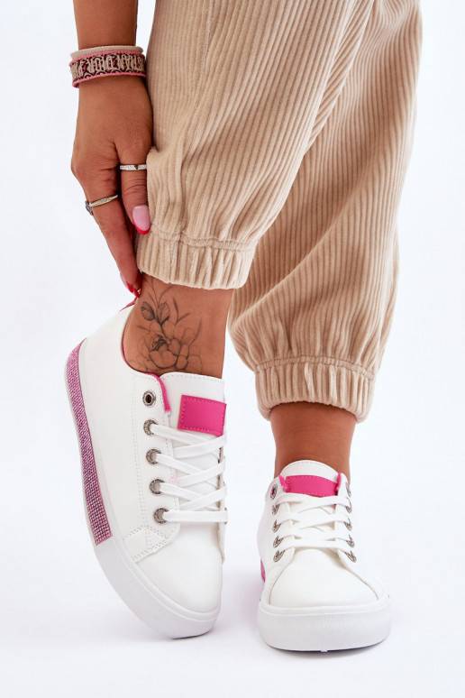 Women's Low Sneakers With Jets White-Pink Demira