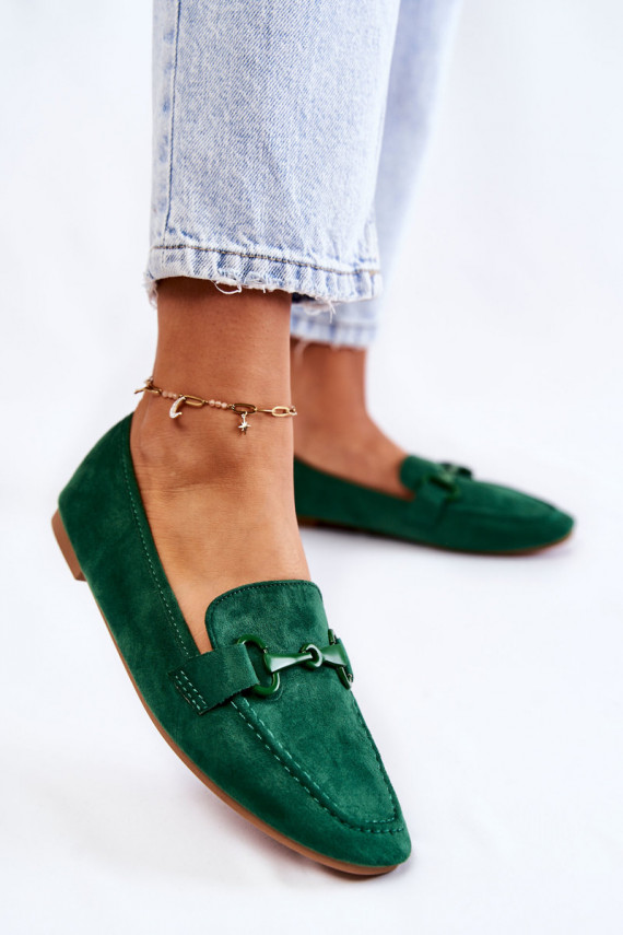 Suede loafers with decoration Green Santi