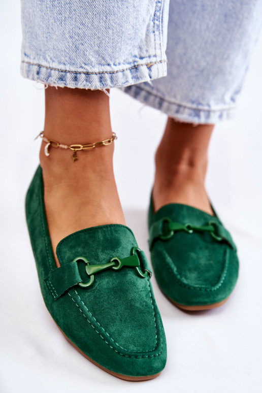 Suede loafers with decoration Green Santi