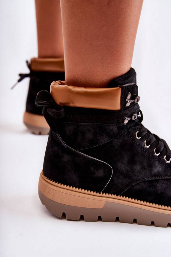 Leather Booties On The Platform Black Ressa