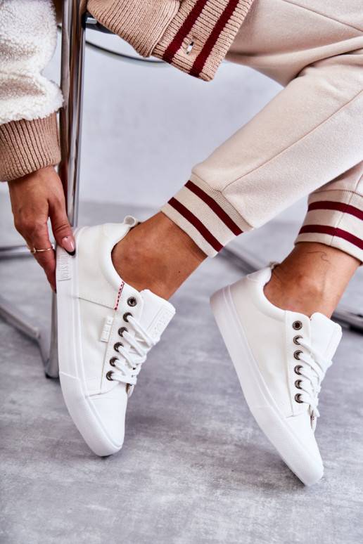 Women's Low Material Sneakers Big Star KK274003 White Women's Low Material Sneakers Big Star KK274003 White