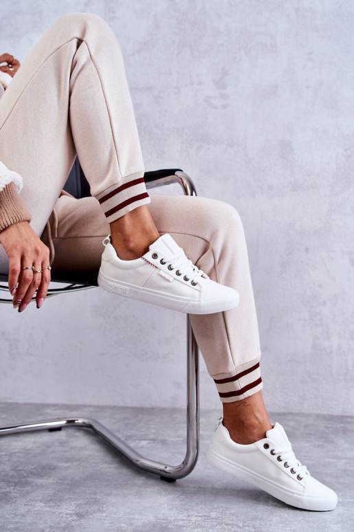 Women's Low Material Sneakers Big Star KK274003 White Women's Low Material Sneakers Big Star KK274003 White