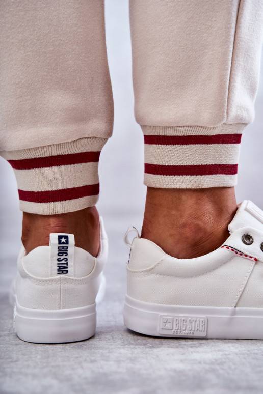 Women's Low Material Sneakers Big Star KK274003 White Women's Low Material Sneakers Big Star KK274003 White