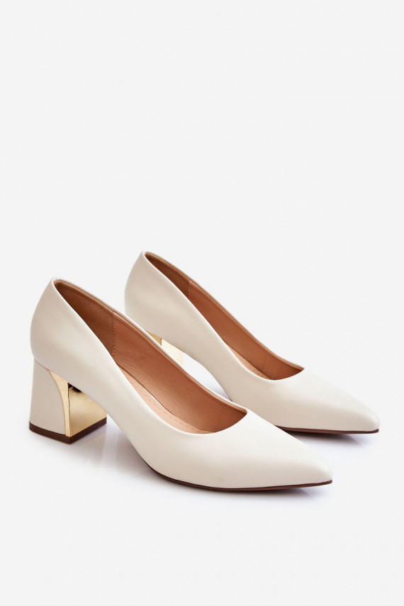 Elegant Pumps On A Heel Beige Emma