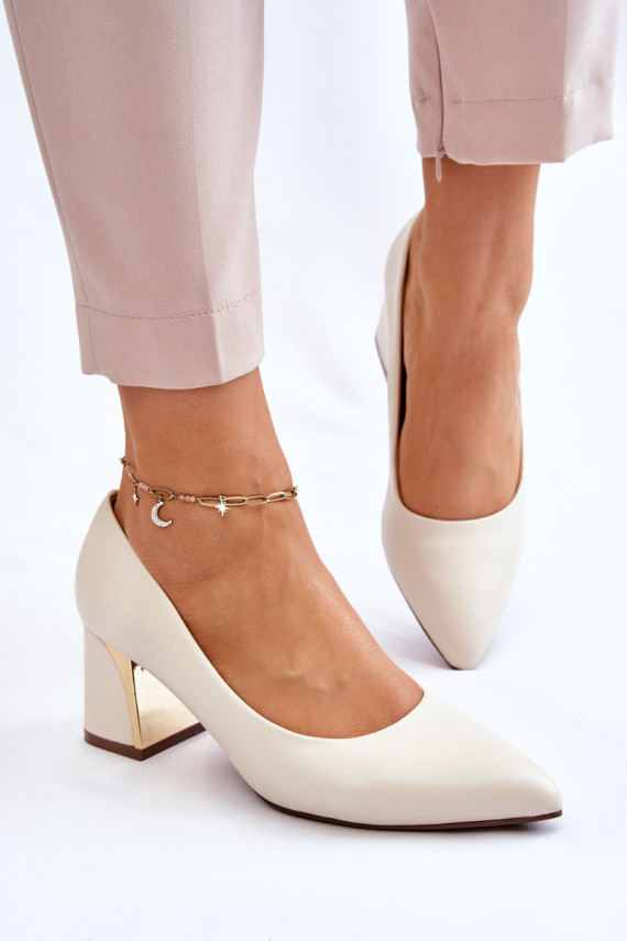 Elegant Pumps On A Heel Beige Emma