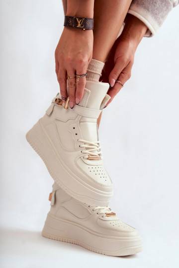 Women's Warm High Sport Shoes Beige Lexa  2