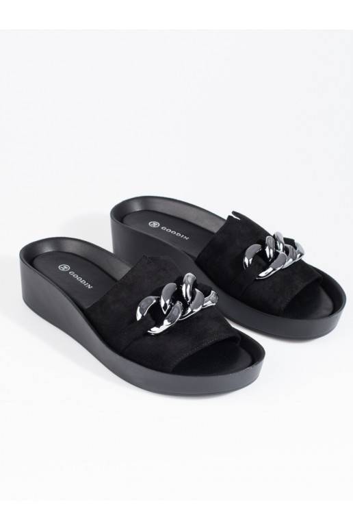 Convenient black slippers   Shelovet 
