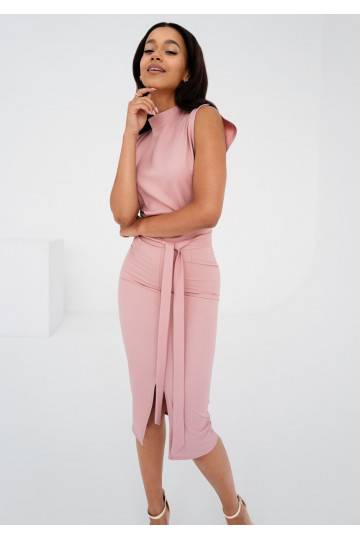 Gemma - Powder pink midi dress 2