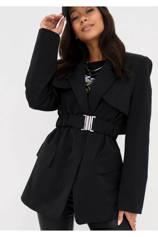 Yoro - Short black trench coat