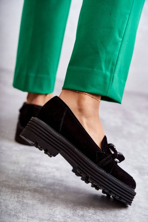 Women's Suede Shoes Laura Messi 2523 Black