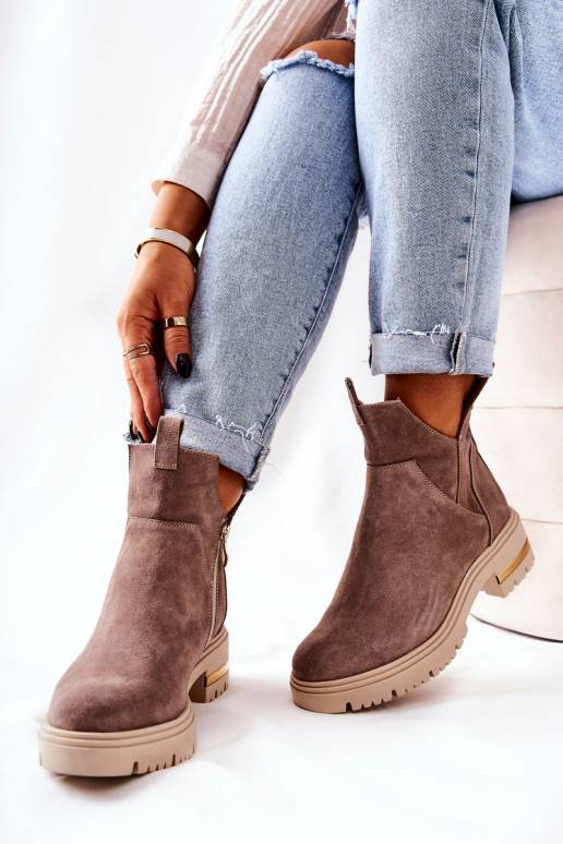 Padded boots opening Cappucino Tanya Padded boots opening Cappucino Tanya