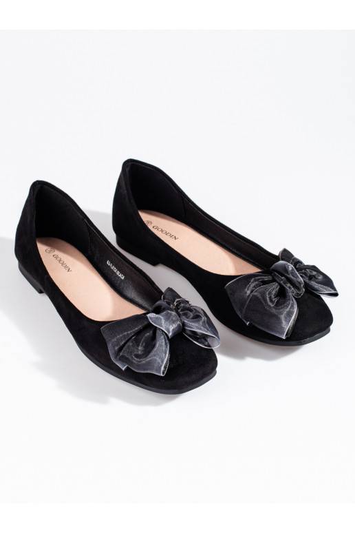 of suede  ballerinas with bow Shelovet black