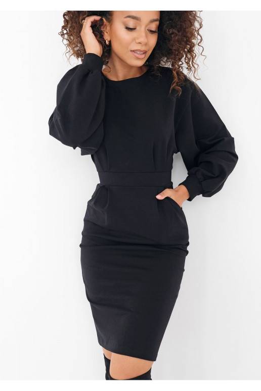 Malva - Black midi dress