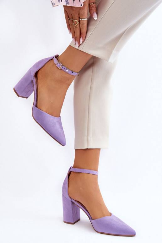 Suede Heel Pumps Violet Lexie  Suede Heel Pumps Violet Lexie